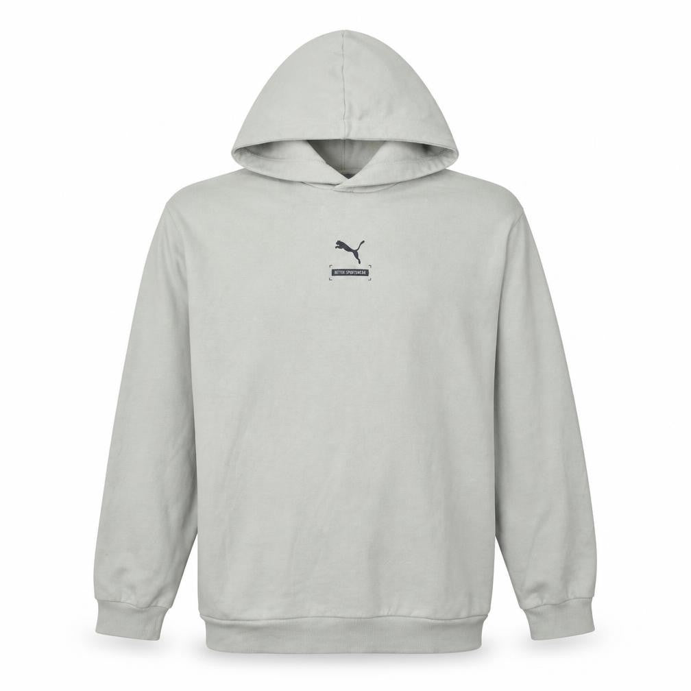 Puma Men's Beige Pullover Hoodie L Regular Fit Sportswear