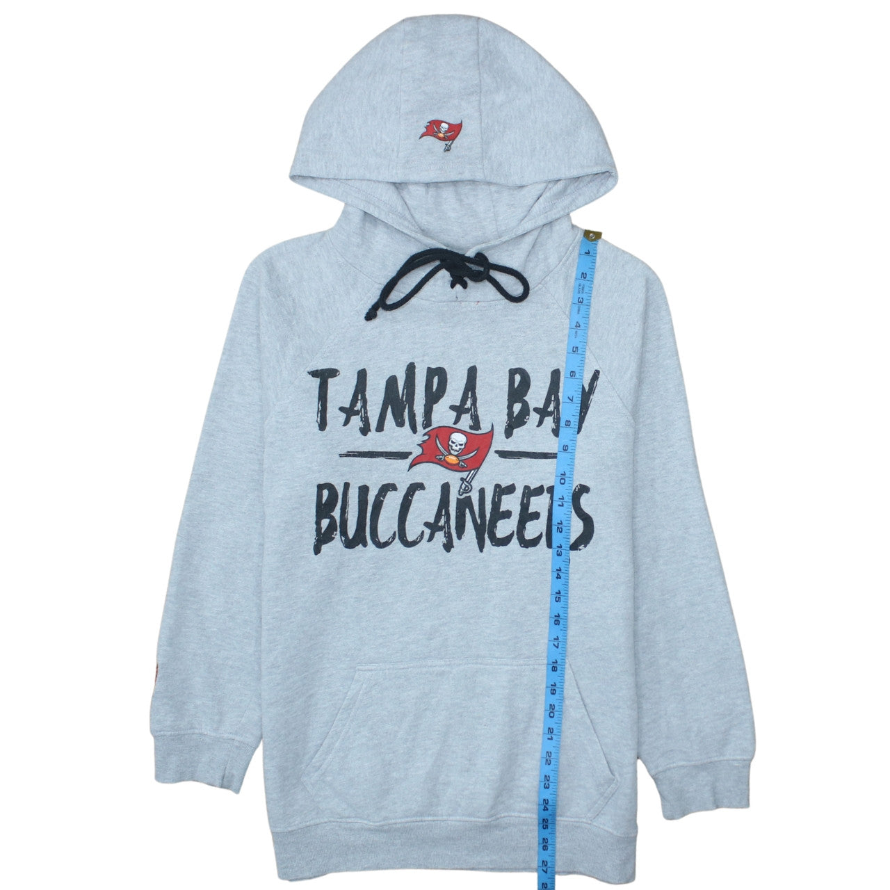 NFL Team Apparel Men's Grey Tampa Bay Buccaneers Pullover Hoodie S