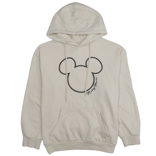 Disney Mickey Mouse Womens Beige Pullover Hoodie M