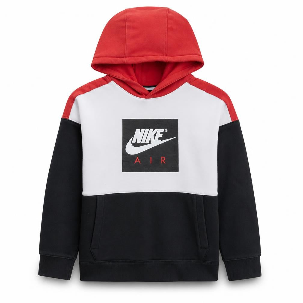 Nike Boys Red White Black Pullover Hoodie Size 12-13 Years Colourblock