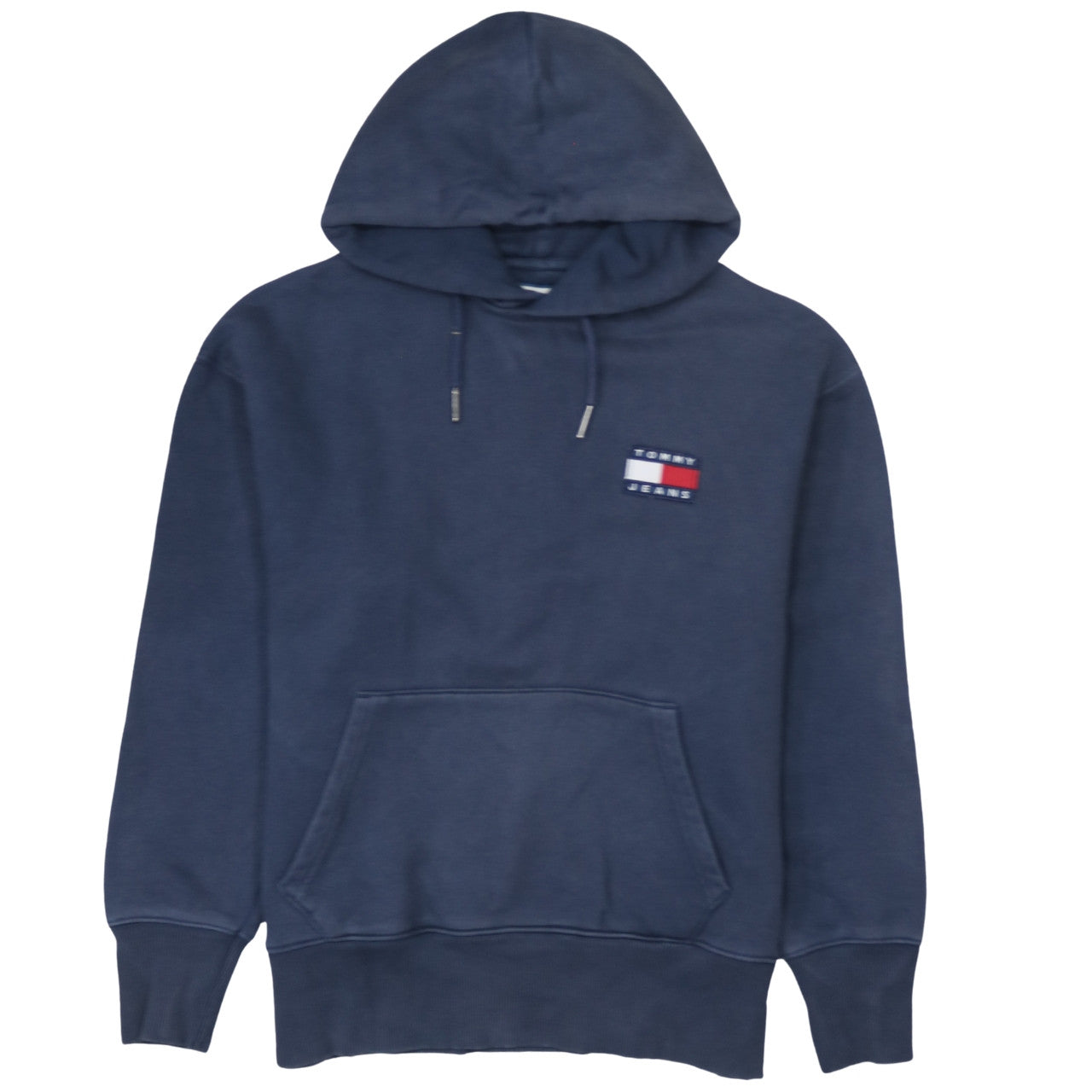 Tommy Jeans Mens Blue Pullover Hoodie Small Logo Fleece Sweatshirt