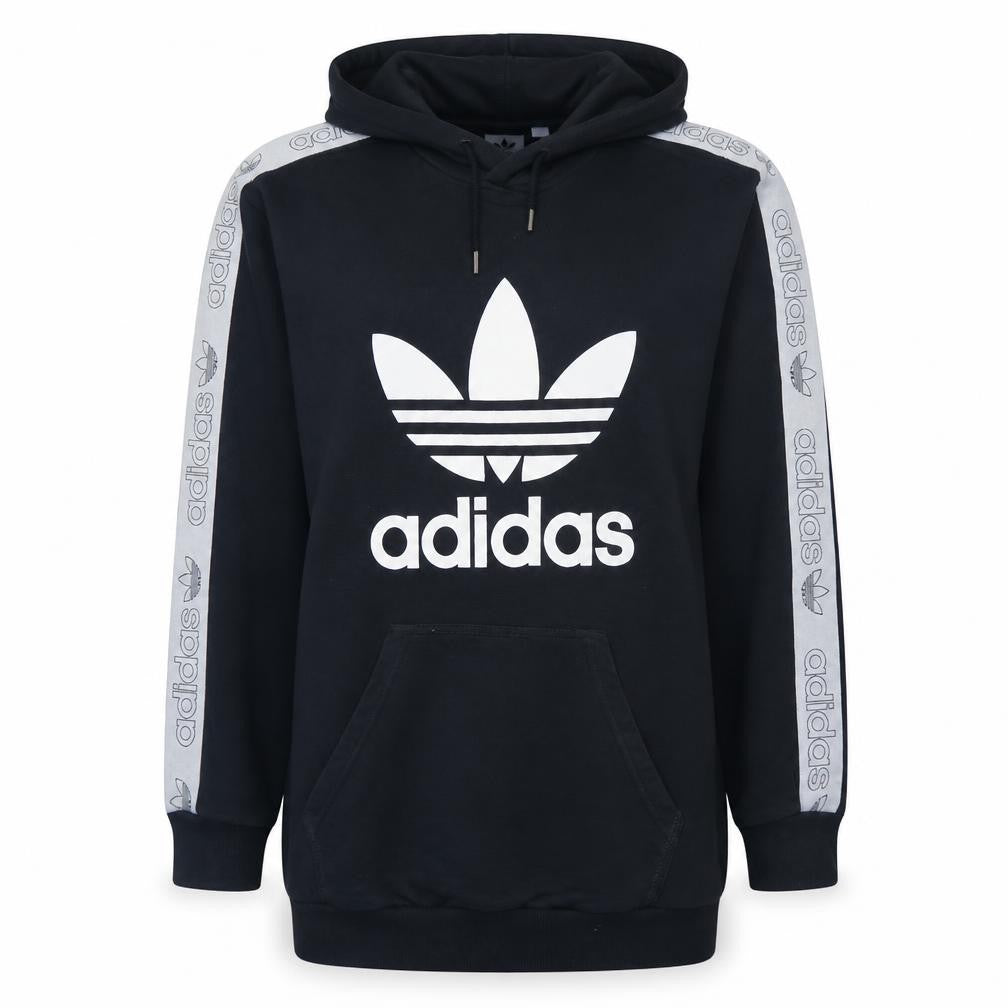 Adidas Womens Black Logo Pullover Hoodie Size 12 Hooded Sweatshirt