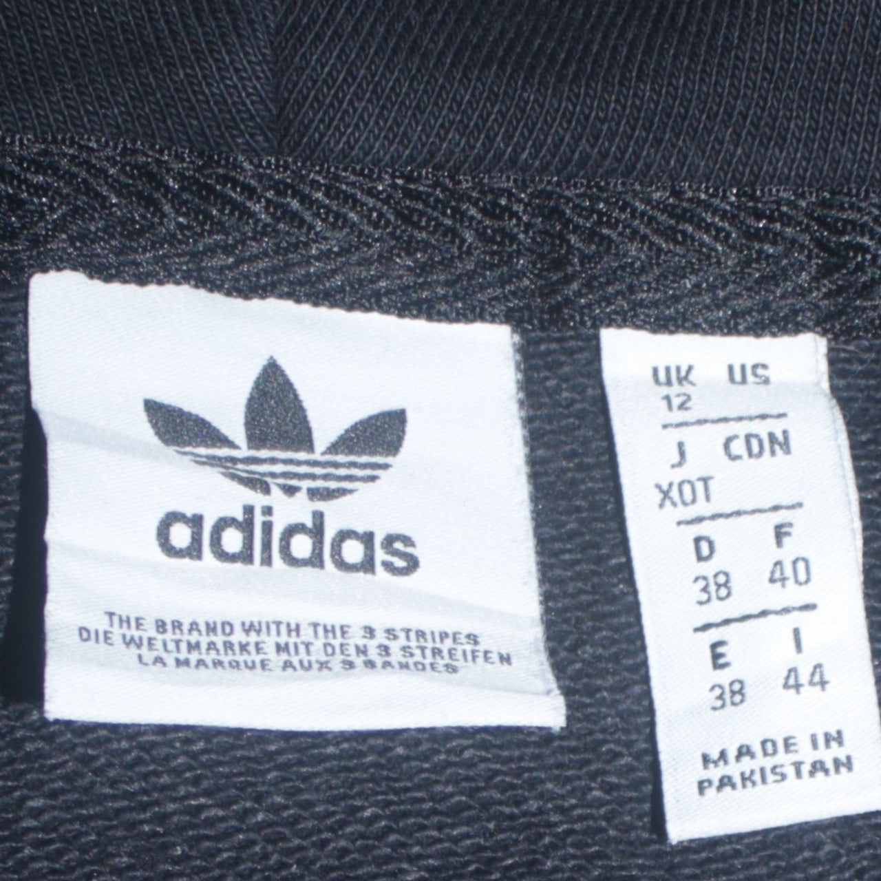 Adidas Womens Black Logo Pullover Hoodie Size 12 Hooded Sweatshirt