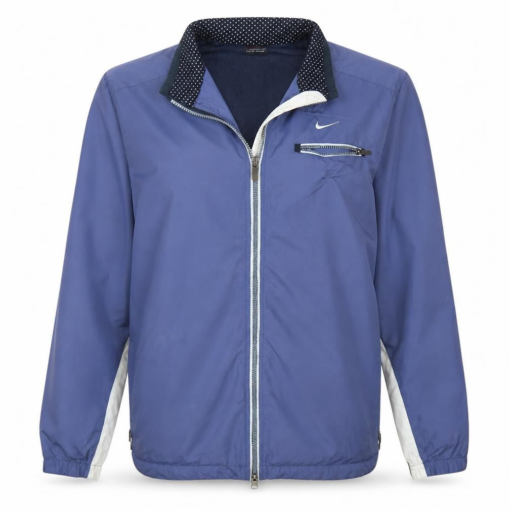 Nike Womens Blue M Windbreaker Full Zip Jacket Lightweight Polyester