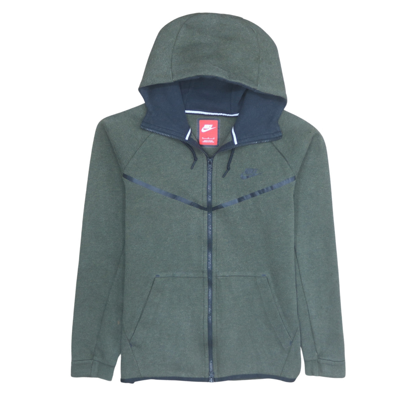 Nike Men's Green Full Zip Hoodie M Regular Fit Sportswear