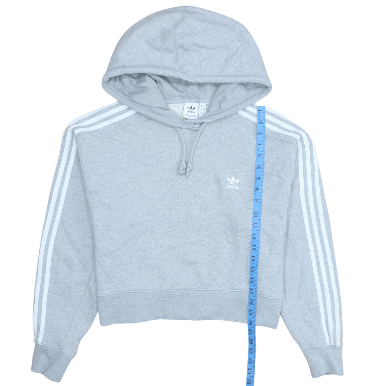 Adidas Womens Grey Hooded Pullover Sweatshirt Size 10
