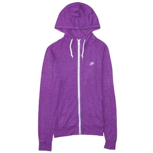 Nike Womens Purple Full Zip Hoodie Size S Cotton Blend Sportswear