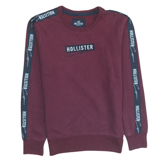 Hollister Men’s Red Logo Crew Neck Sweatshirt XS Regular Fit