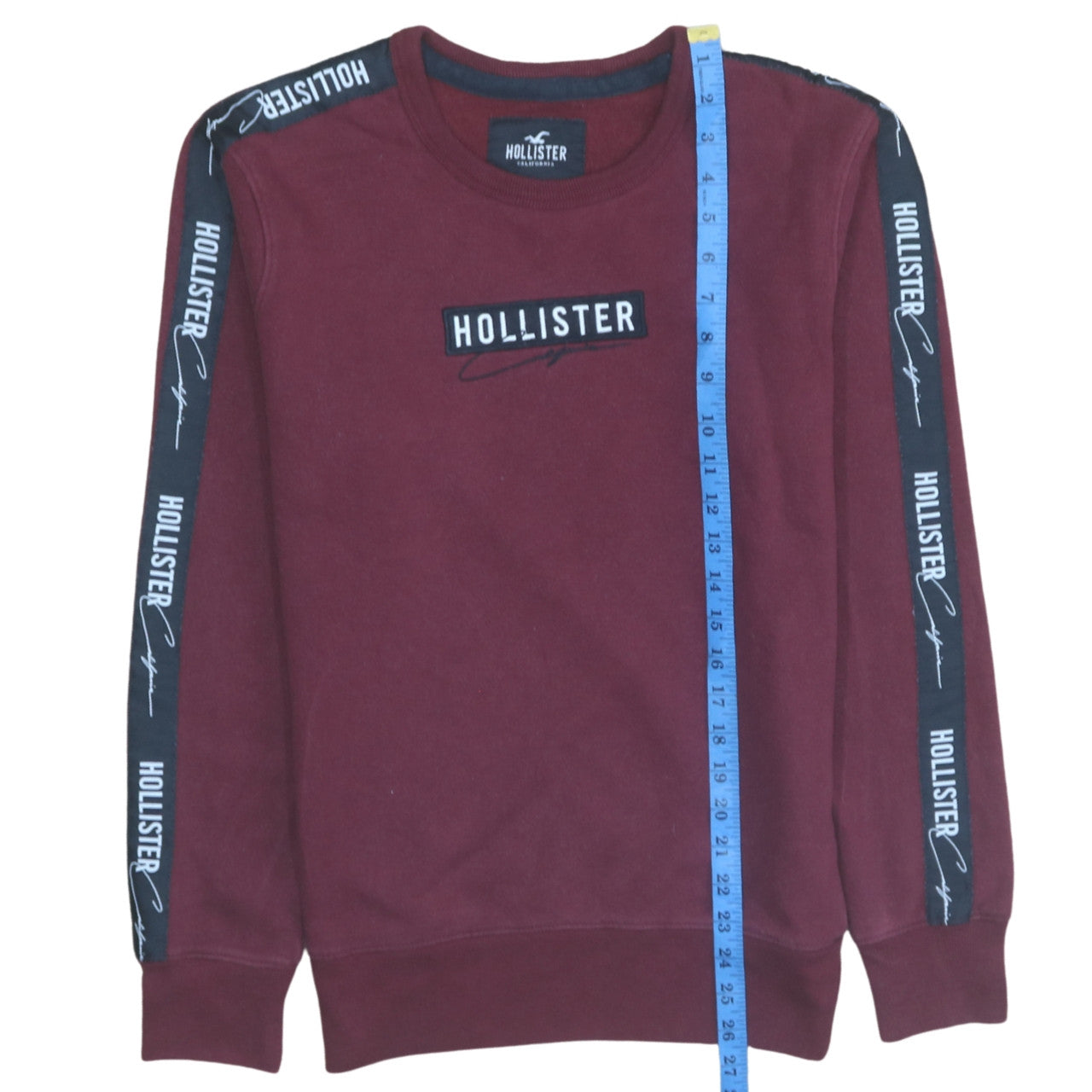 Hollister Men’s Red Logo Crew Neck Sweatshirt XS Regular Fit