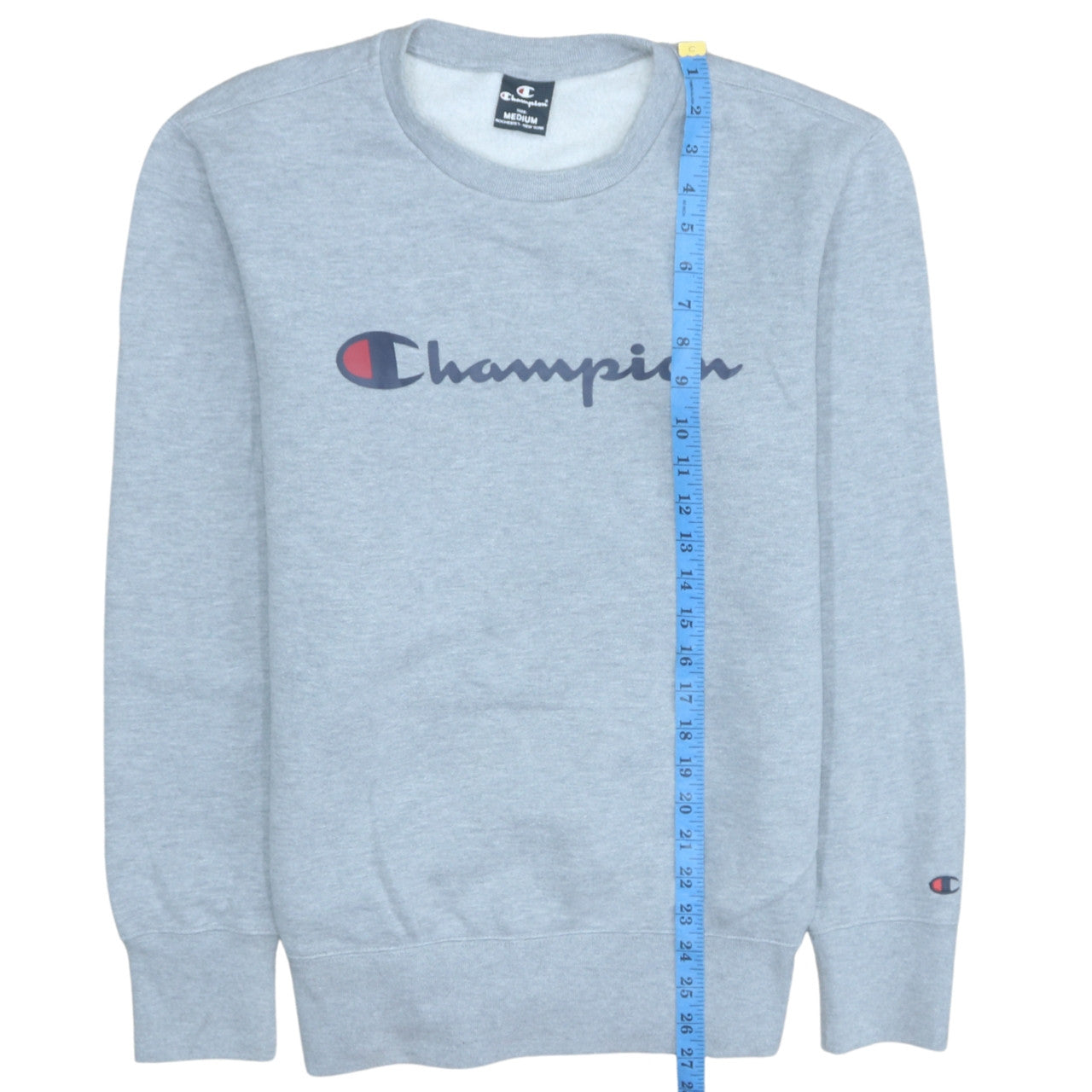 Champion Men's Grey Pullover Sweatshirt Medium Logo Fleece