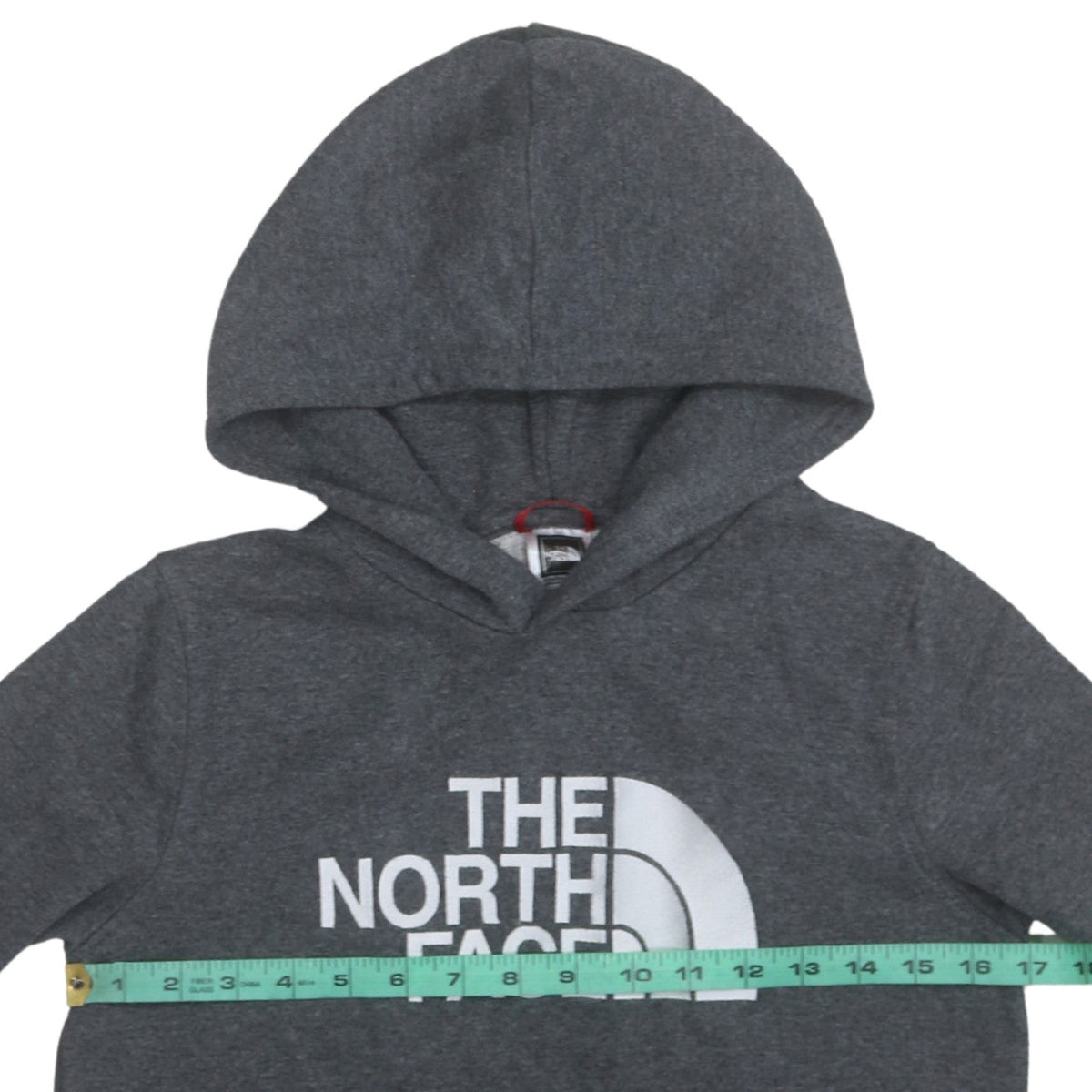 The North Face Boys Grey Pullover Hoodie L Logo Graphic Cotton Blend