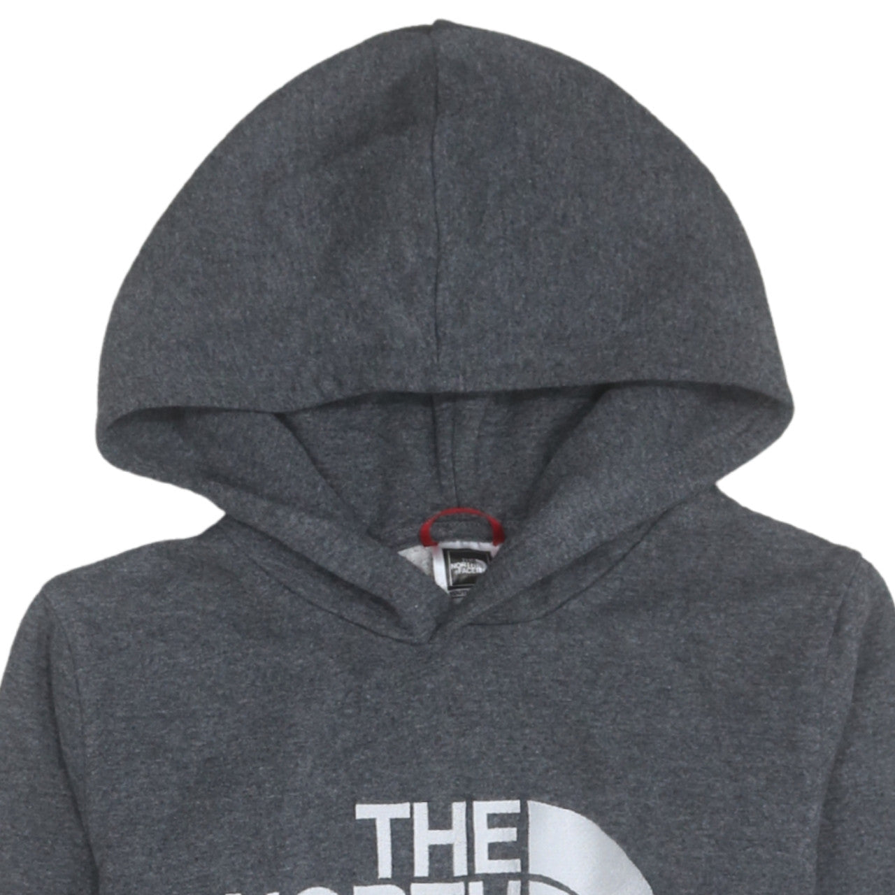 The North Face Boys Grey Pullover Hoodie L Logo Graphic Cotton Blend