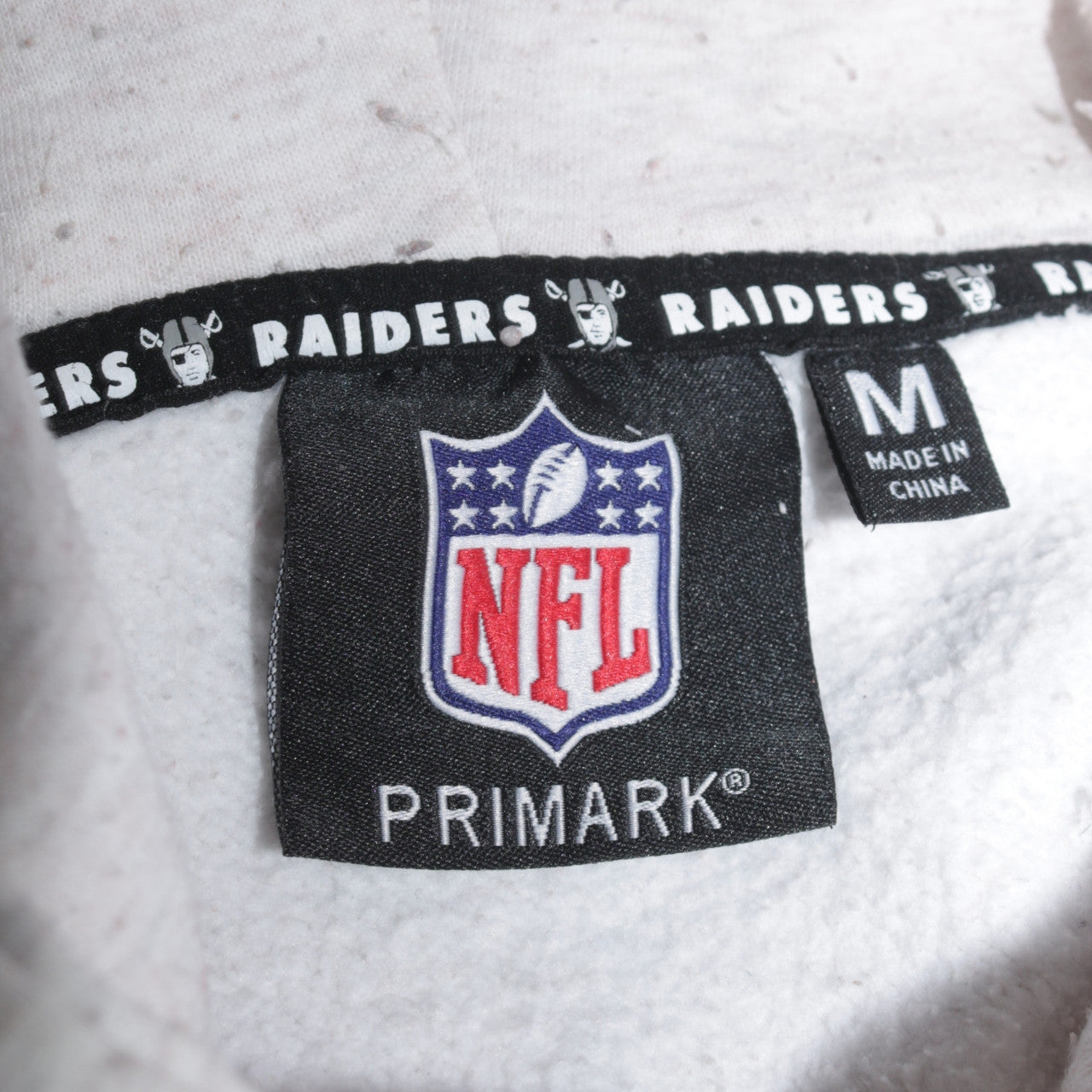 Primark NFL Raiders Grey Hooded Pullover Sweatshirt Women M