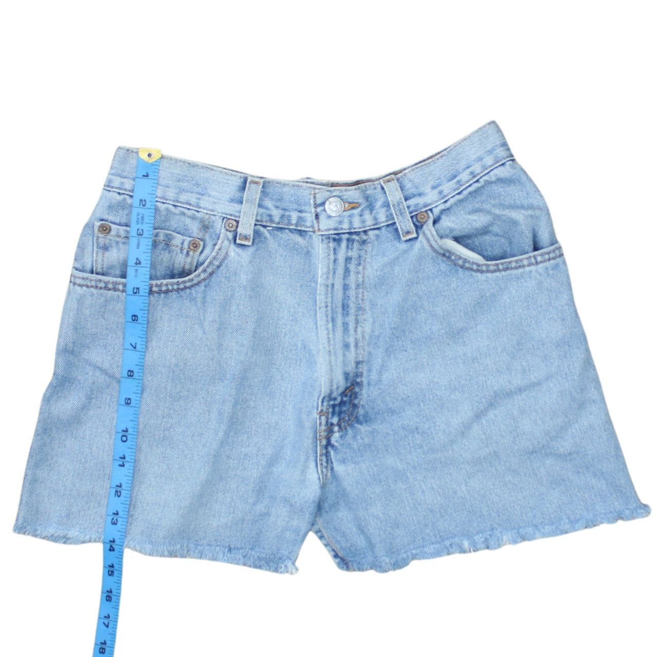 Levi's Womens Blue Denim Cut-Off Shorts Size M High Rise 550
