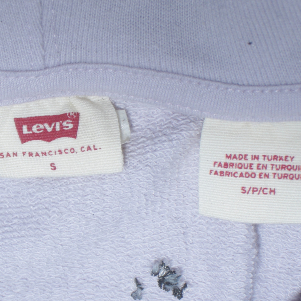 Levi's Women's White Pullover Hoodie S Logo Print Casual Cotton