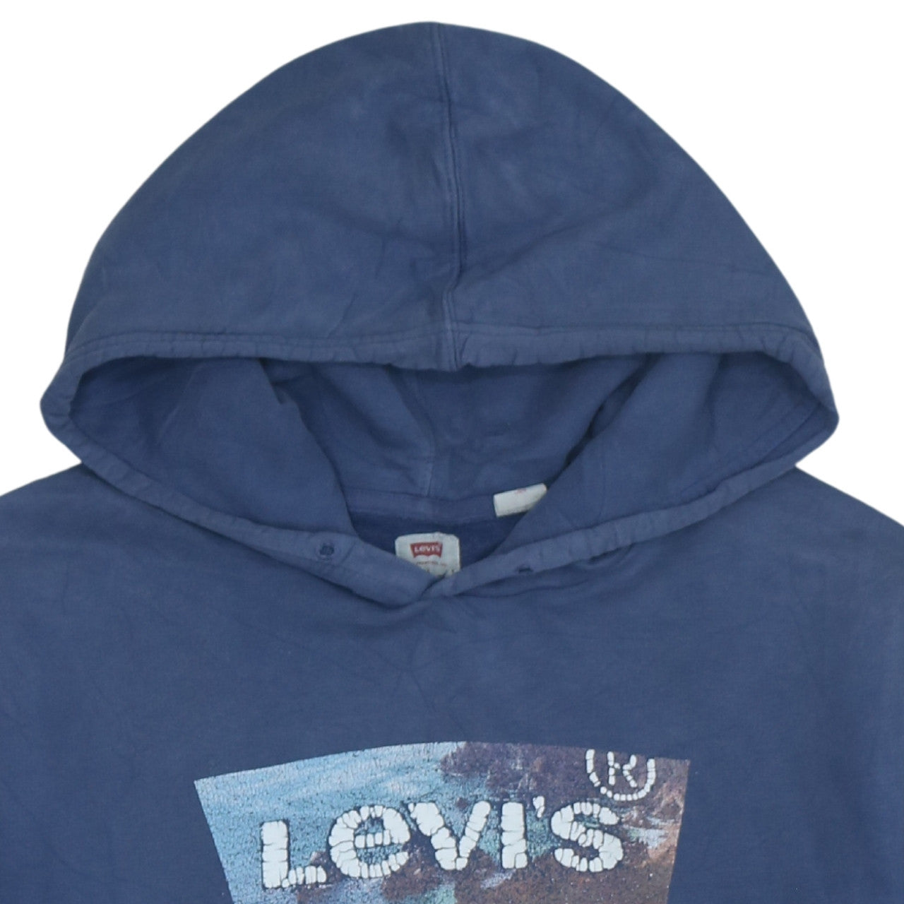 Levi's Men's Blue Pullover Hoodie L Logo Graphic Sweatshirt