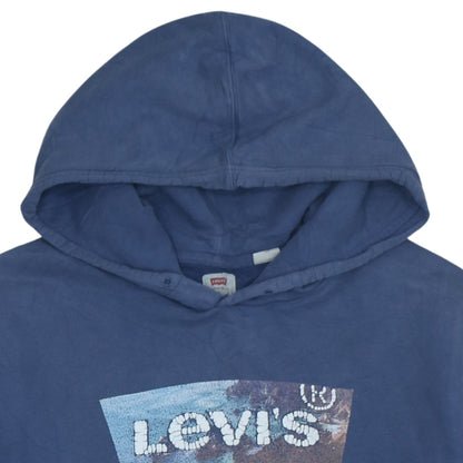 Levi's Men's Blue Pullover Hoodie L Logo Graphic Sweatshirt