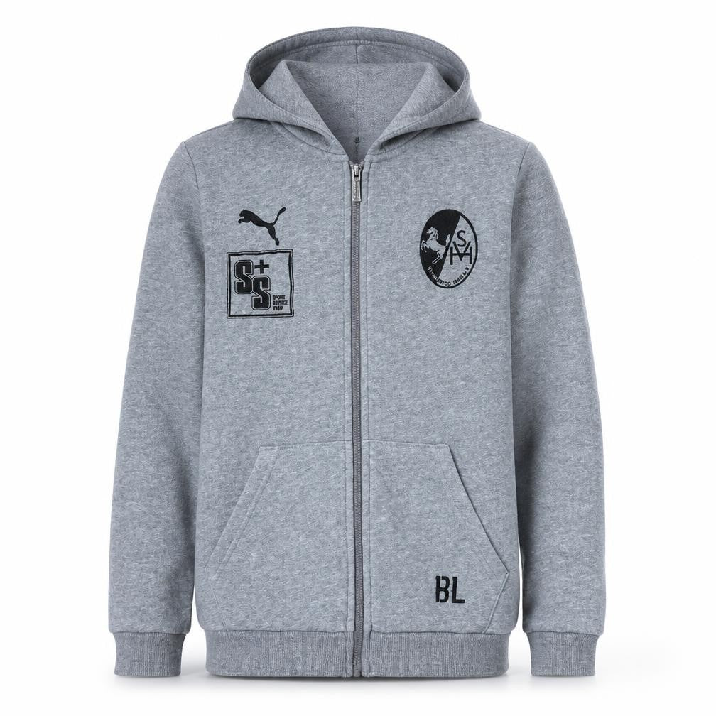 Puma Boys Grey Full Zip Hoodie 15-16 Years Hooded Sweatshirt