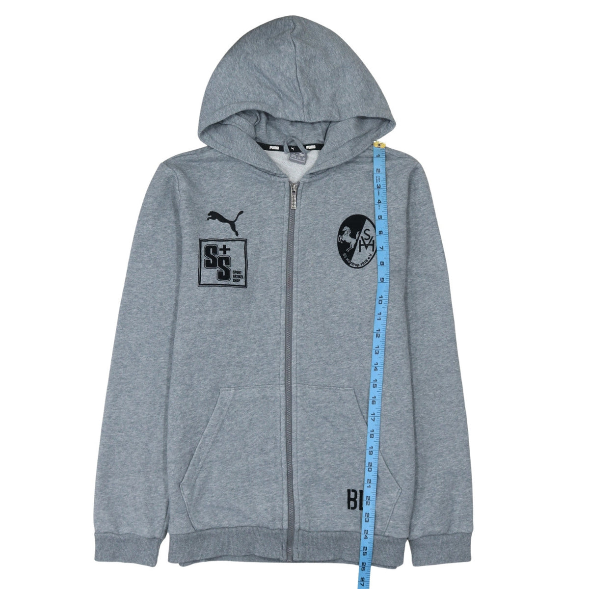 Puma Boys Grey Full Zip Hoodie 15-16 Years Hooded Sweatshirt
