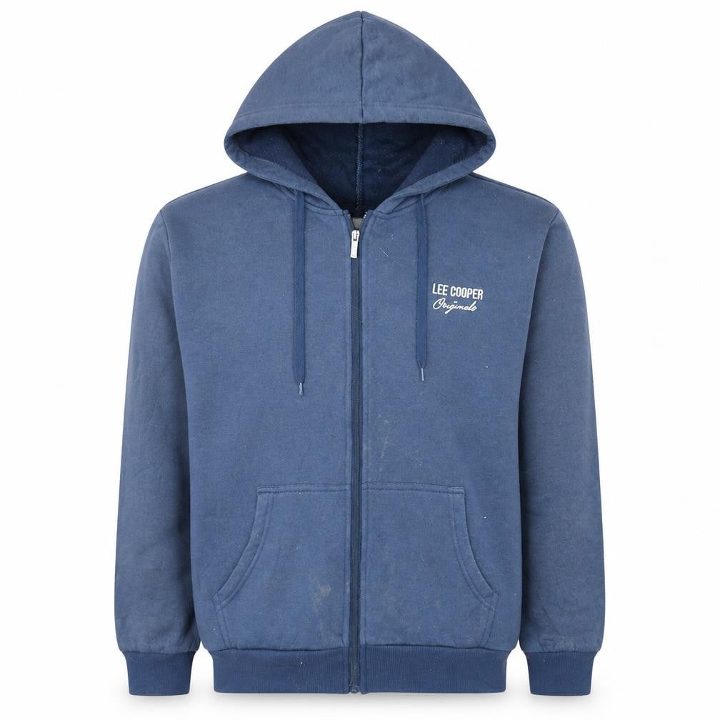 Lee Cooper Men Blue Full Zip Hoodie Size M Regular Fit