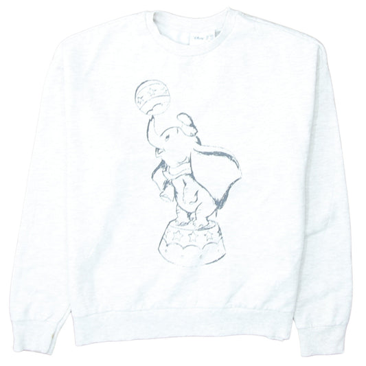 Disney Women White Dumbo Sweatshirt Size 10/12 Pullover Crew Neck