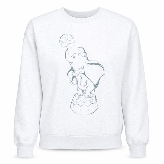Disney Women White Dumbo Sweatshirt Size 10/12 Pullover Crew Neck