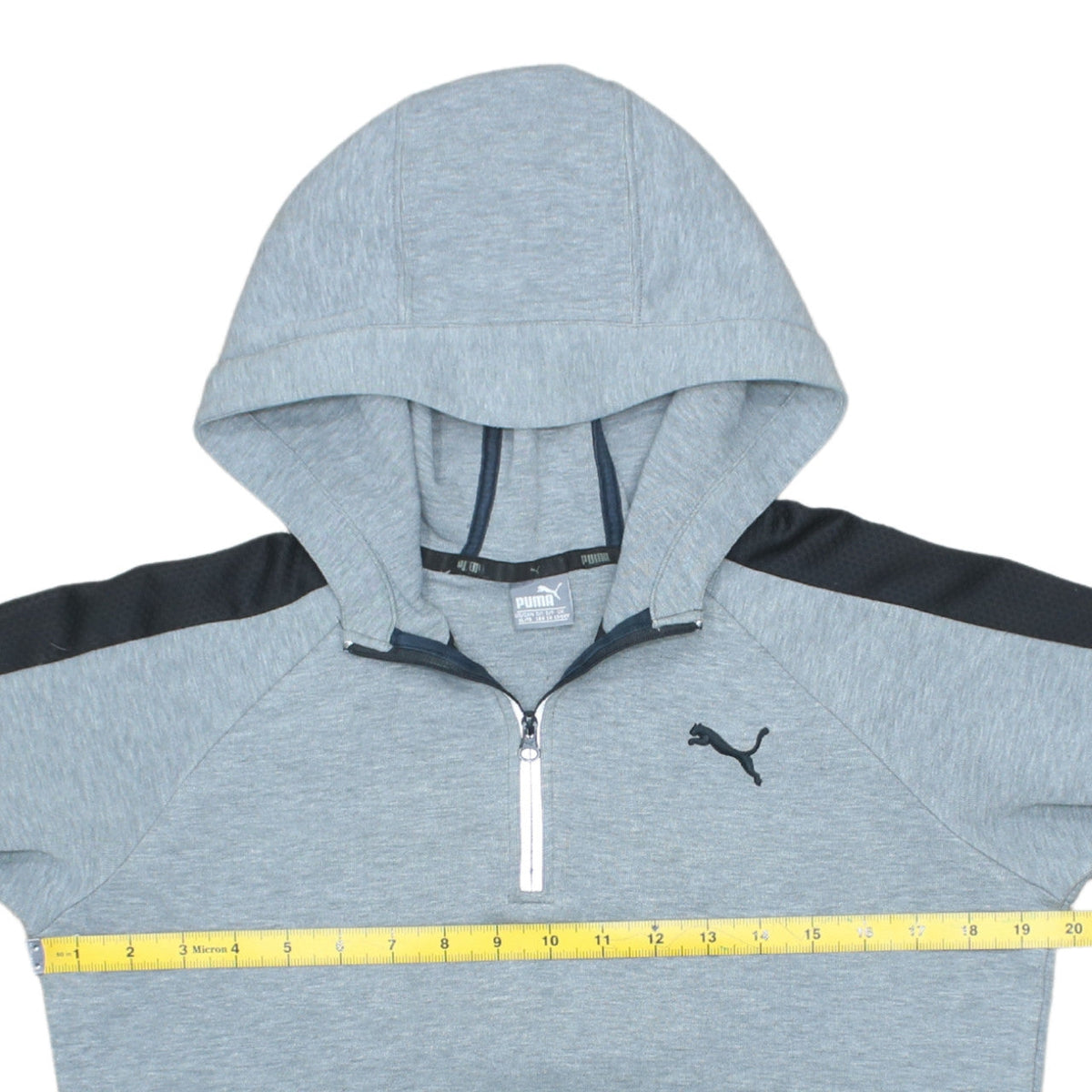 Puma Boys Grey 1/4 Zip Pullover Hoodie 13-14 Years Regular Fit