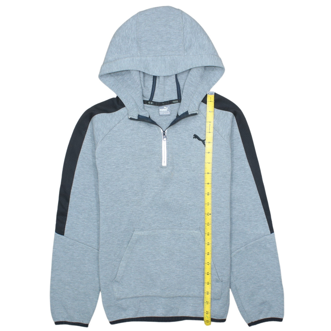 Puma Boys Grey 1/4 Zip Pullover Hoodie 13-14 Years Regular Fit