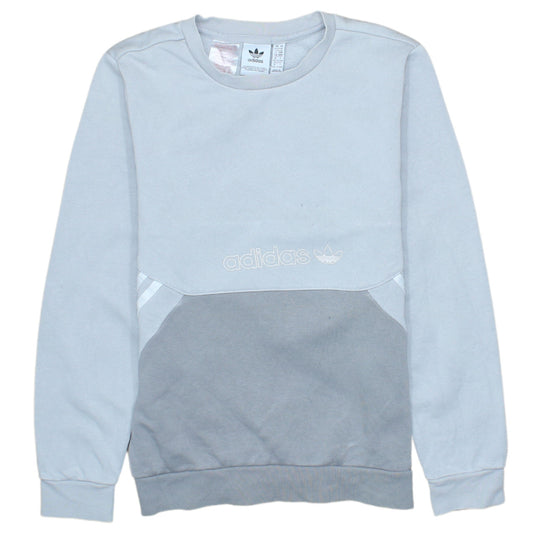 Adidas Boys Grey Colourblock Crew Neck Sweatshirt Size 11-12 Years