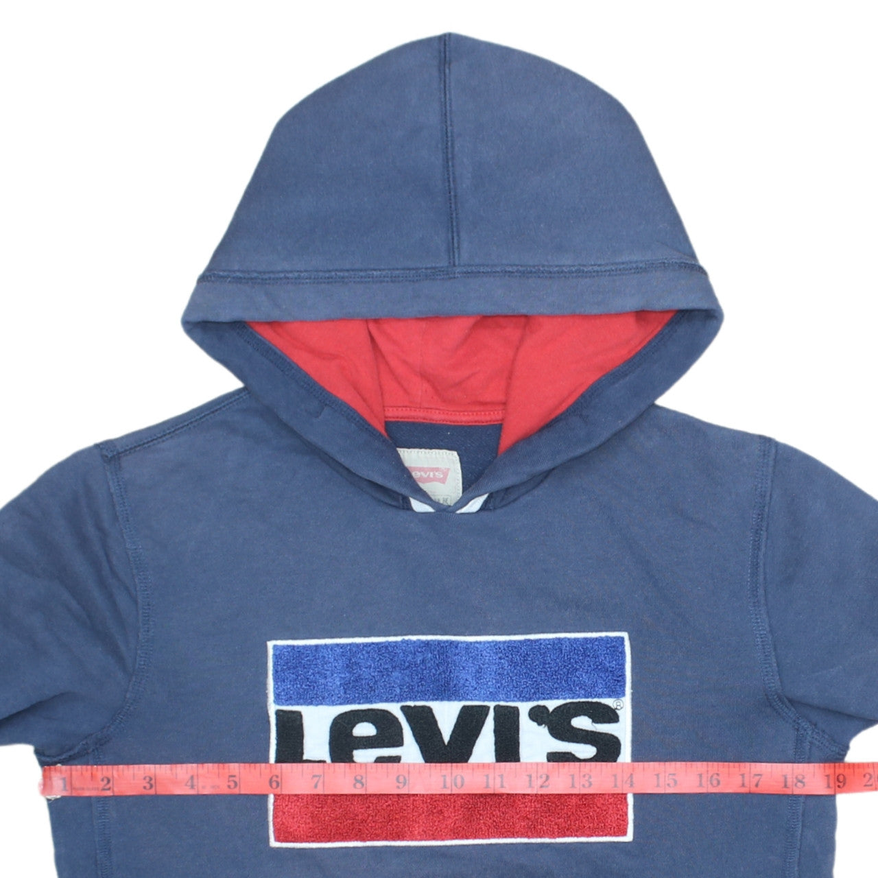 Levi's Boys Blue Pullover Hoodie Age 14 Cotton Blend Logo Sweatshirt