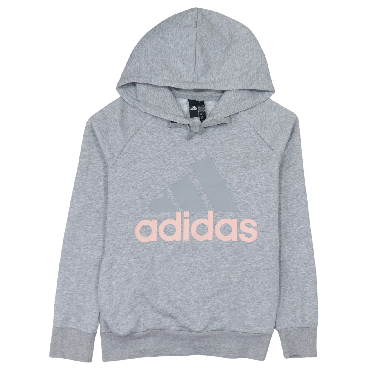 Adidas Womens Grey Pullover Hoodie Size S Casual Logo Sweatshirt