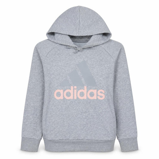 Adidas Womens Grey Pullover Hoodie Size S Casual Logo Sweatshirt