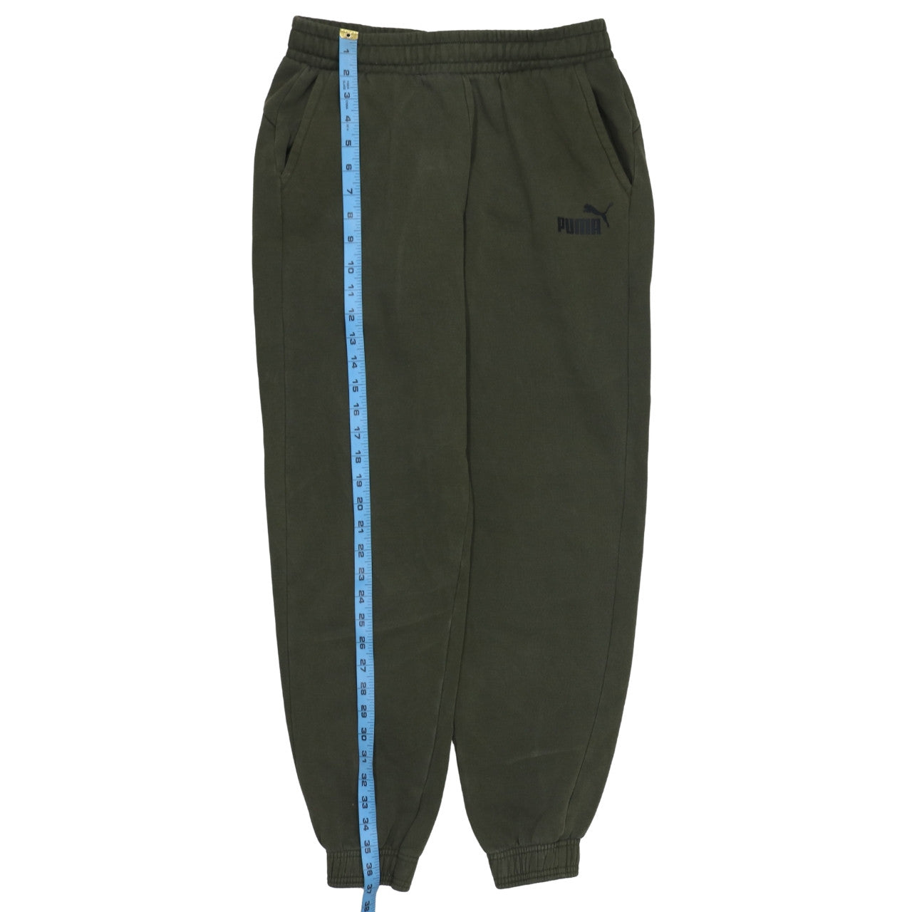 Puma Boys Green Jogger Sweatpants 15-16 Years Elastic Waist Pockets