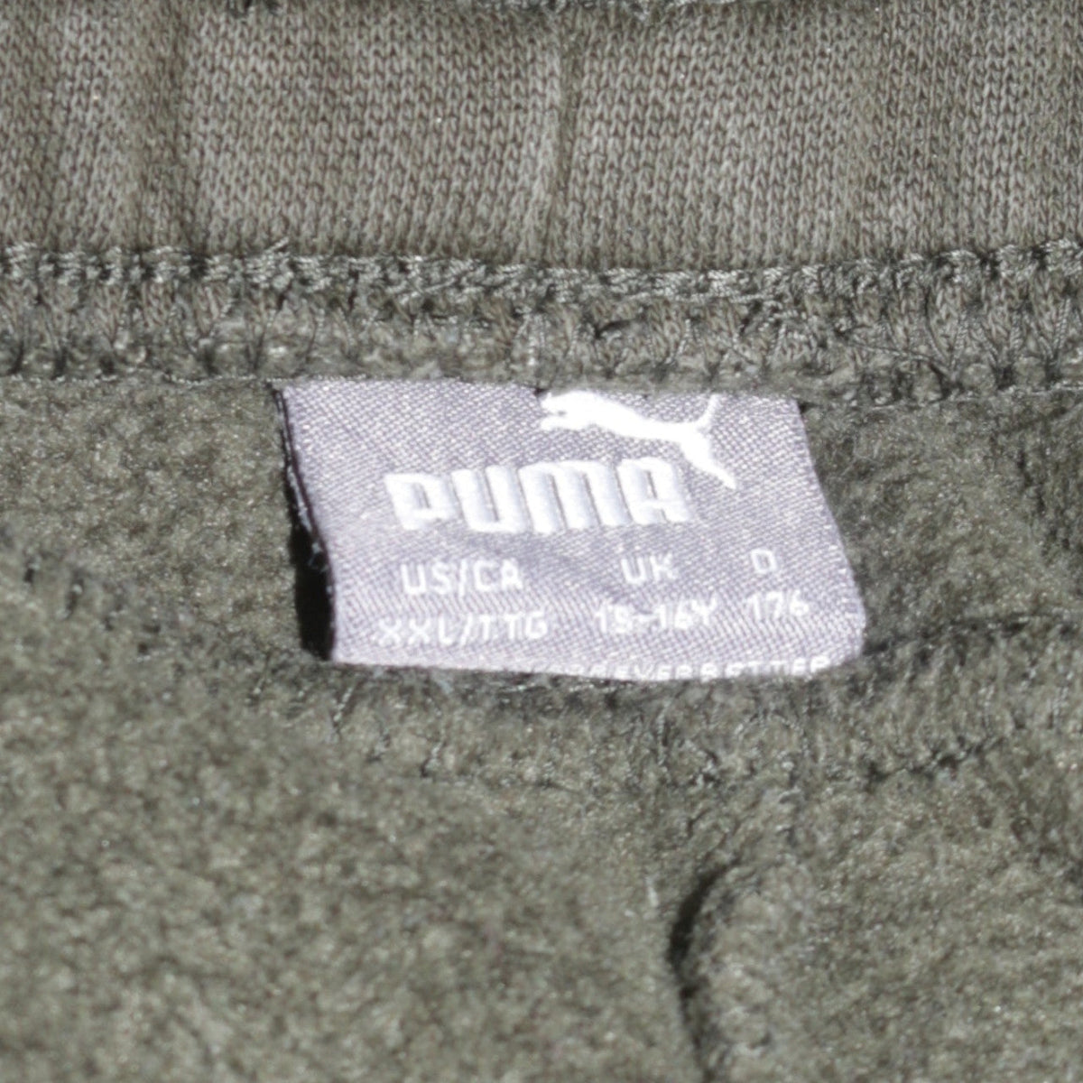 Puma Boys Green Jogger Sweatpants 15-16 Years Elastic Waist Pockets