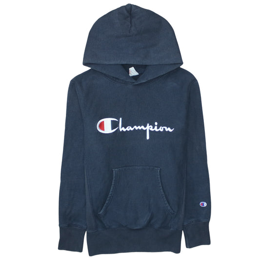 Champion Men's Blue Reverse Weave Pullover Hoodie Medium
