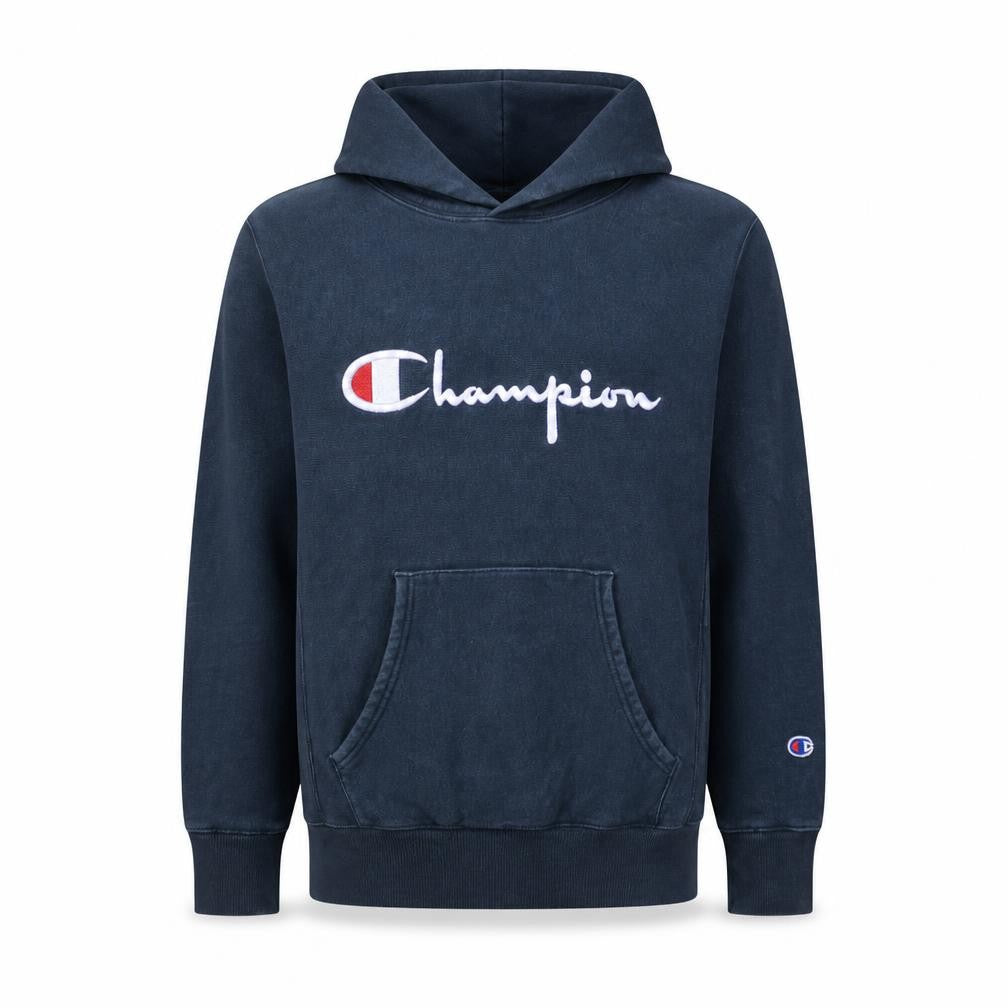 Champion Men's Blue Reverse Weave Pullover Hoodie Medium