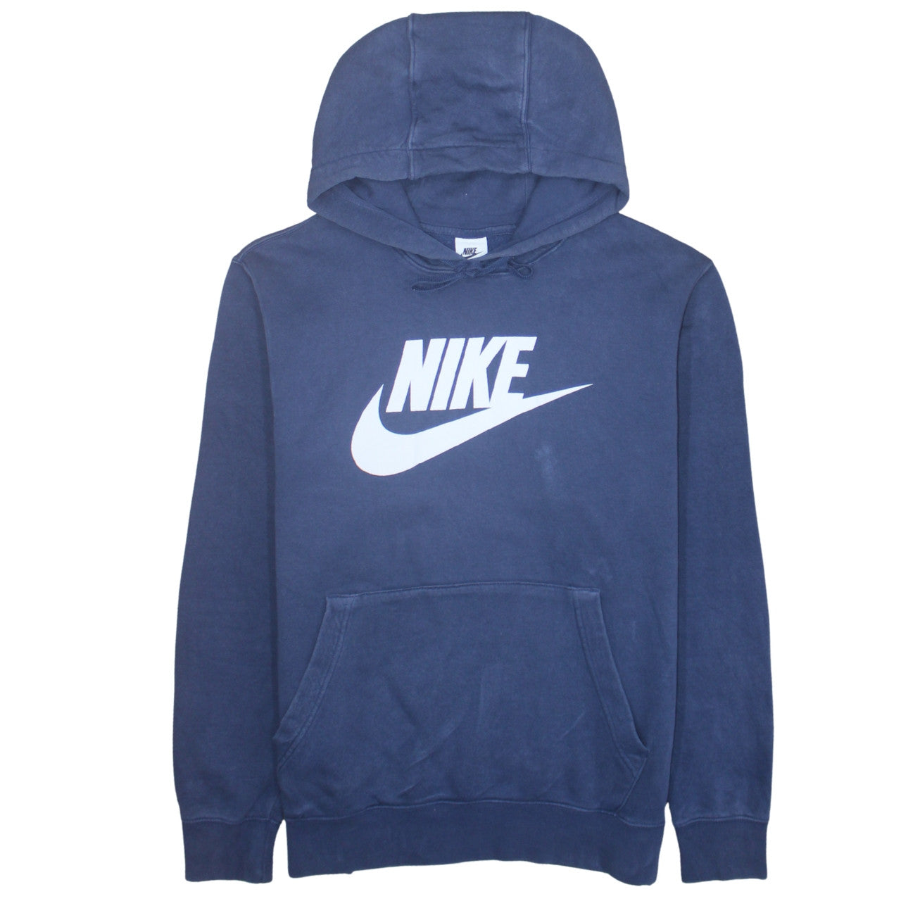 Nike Men's Blue Pullover Hoodie L Fleece Logo Sweatshirt