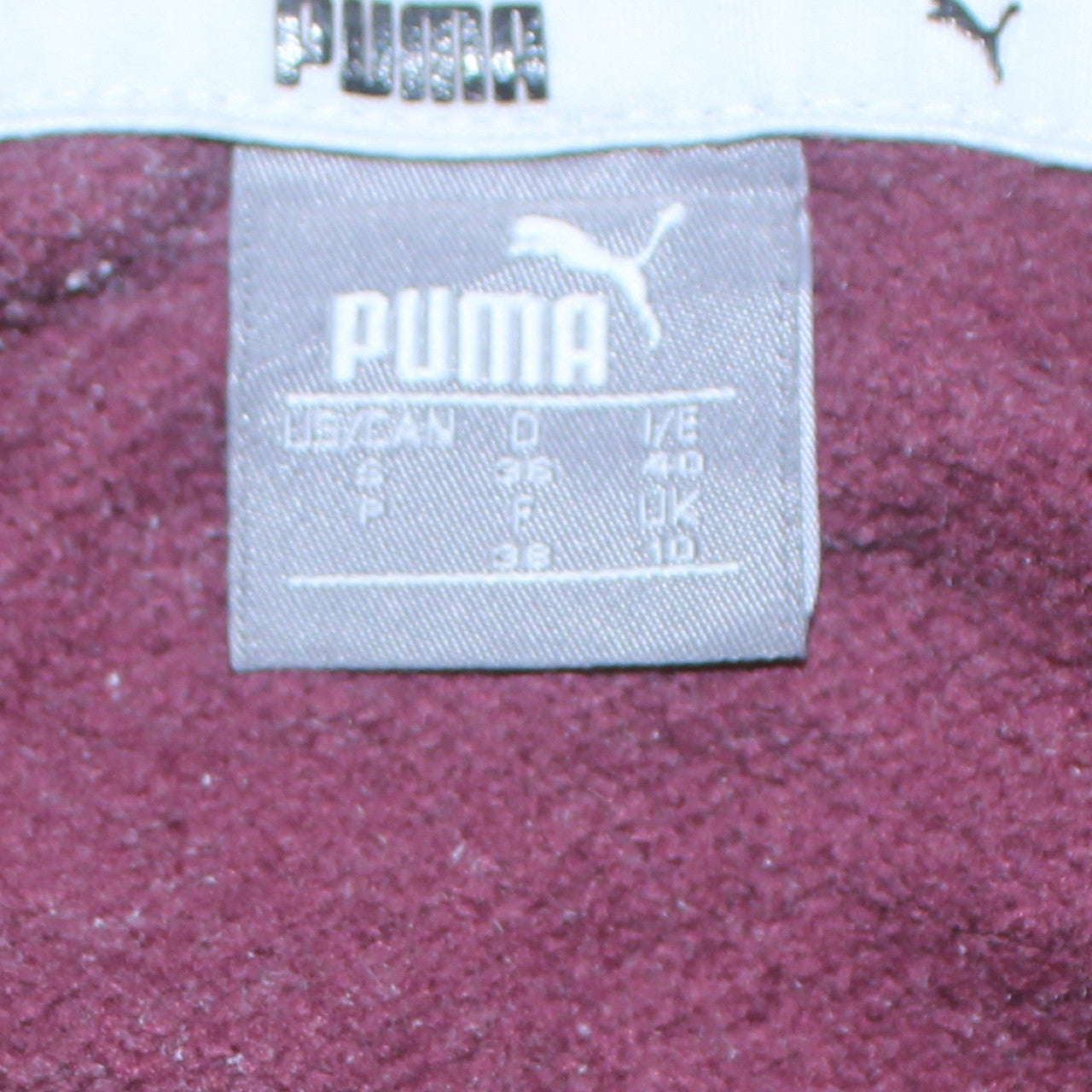 Puma Women's Burgundy Pullover Hoodie Size 10 Logo Cotton Blend