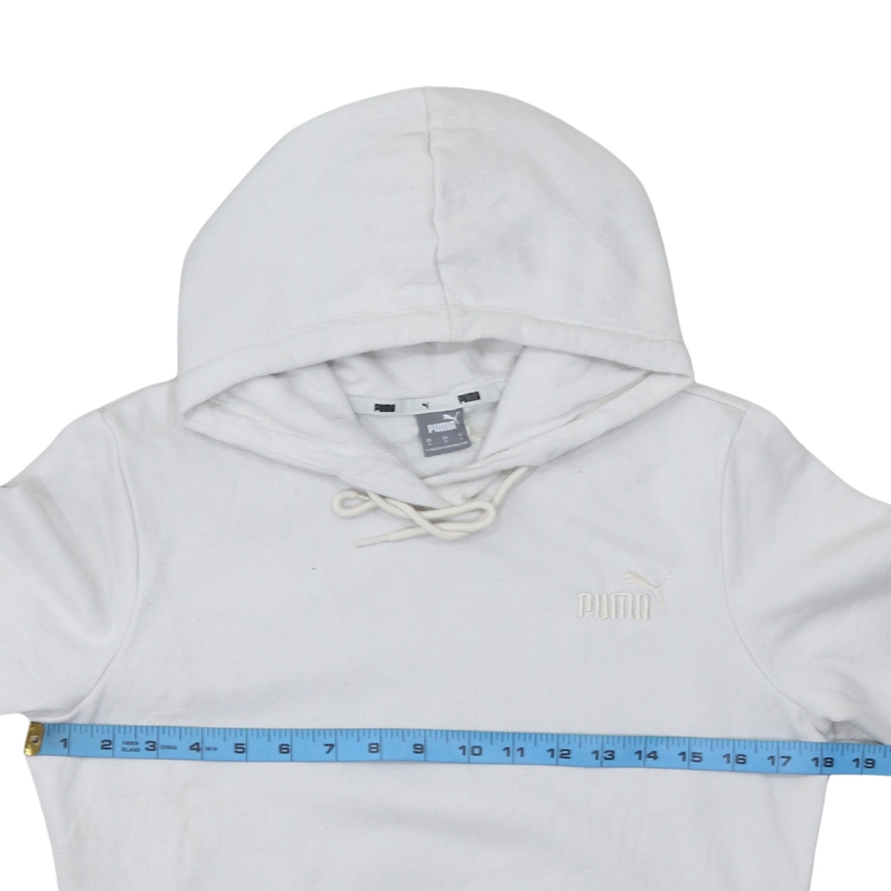 Puma Womens White Small Pullover Hoodie Sweatshirt Casual
