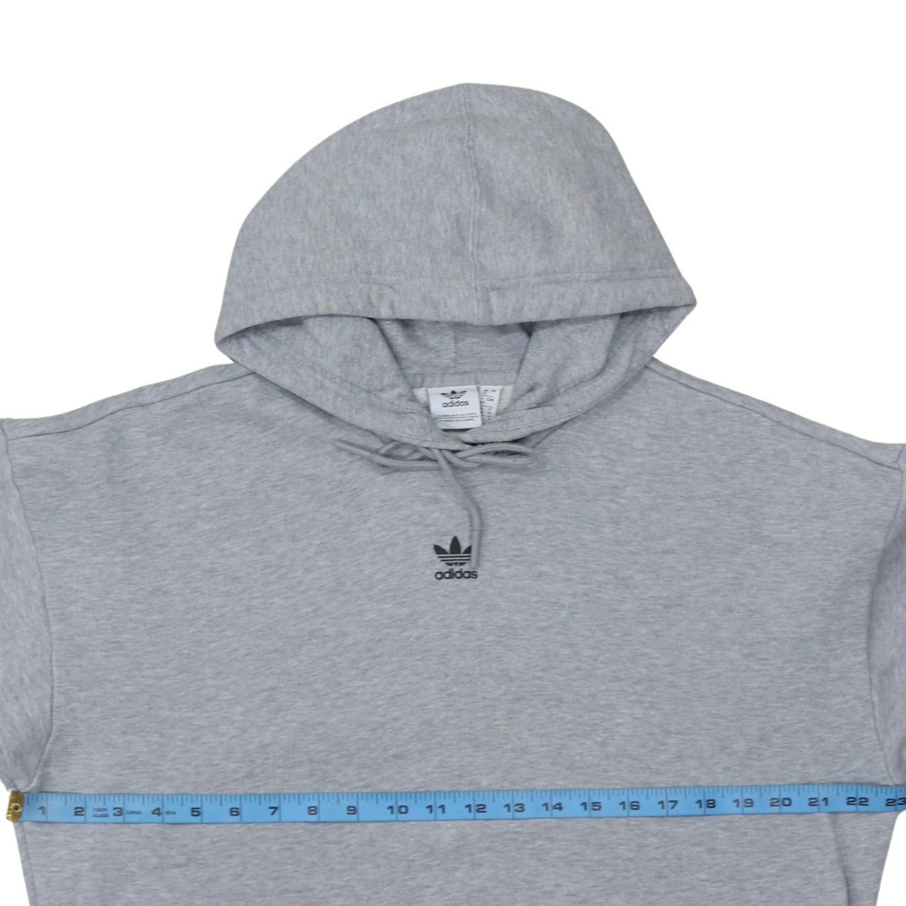 Adidas Womens Grey Size 12 Pullover Hoodie with Logo Sleeve Print