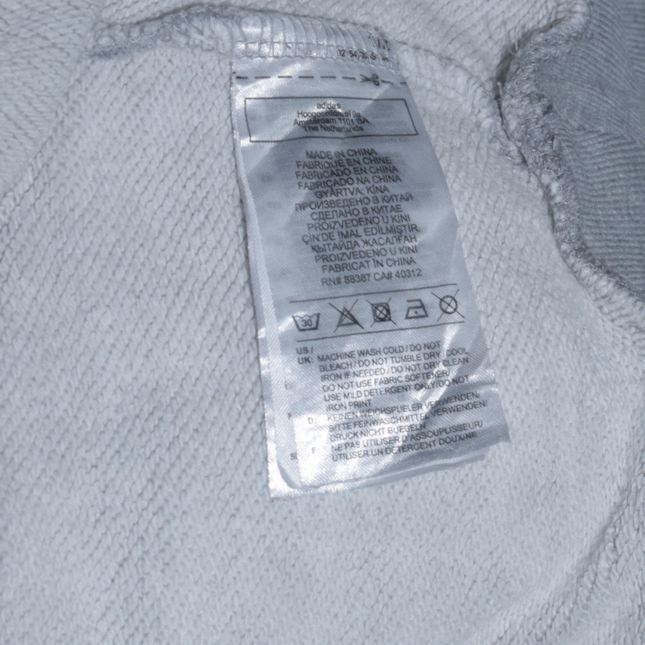 Adidas Womens Grey Size 12 Pullover Hoodie with Logo Sleeve Print