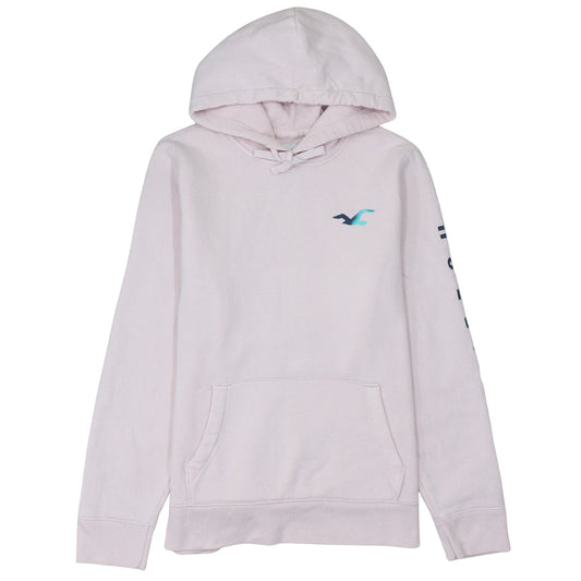 Hollister Womens Light Pink Hoodie L Pullover Logo Cotton Blend