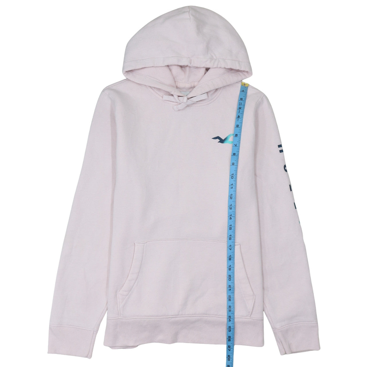 Hollister Womens Light Pink Hoodie L Pullover Logo Cotton Blend
