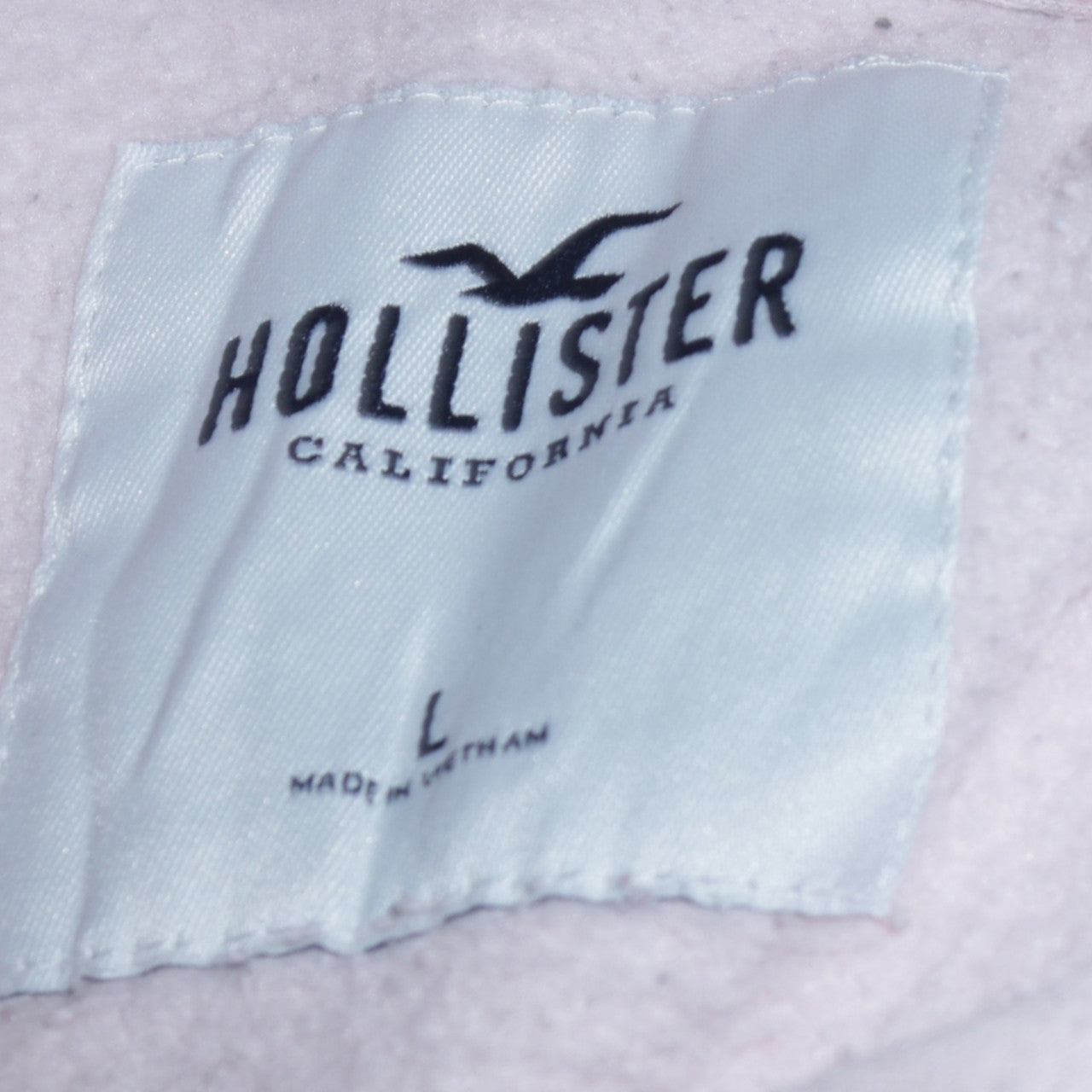 Hollister Womens Light Pink Hoodie L Pullover Logo Cotton Blend