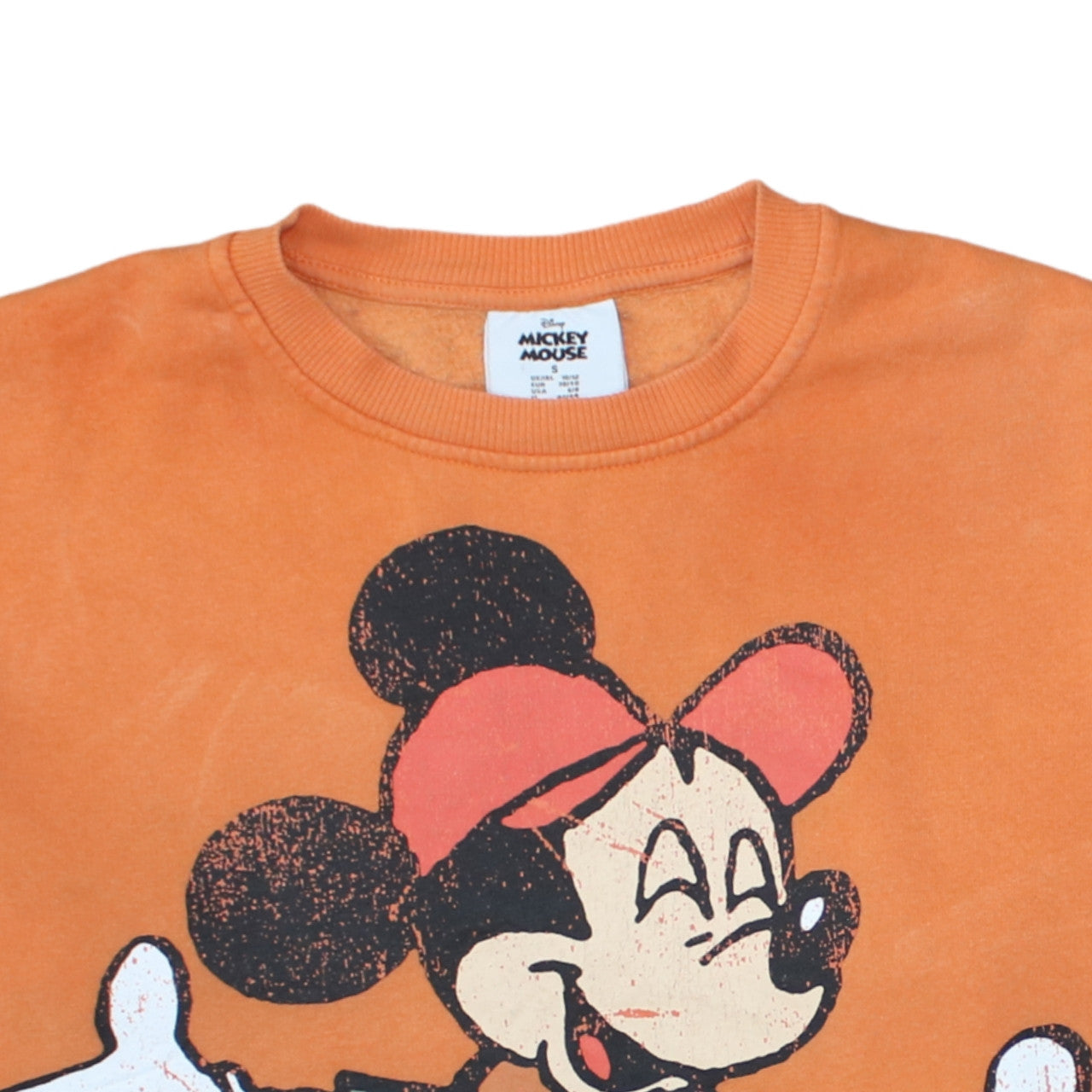 Disney Women’s Orange Mickey Mouse Pullover Sweatshirt Size S 10/12