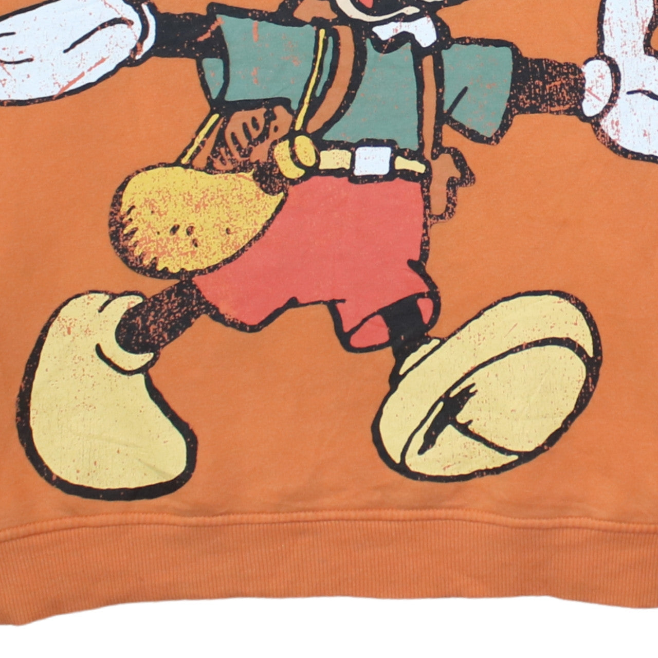 Disney Women’s Orange Mickey Mouse Pullover Sweatshirt Size S 10/12