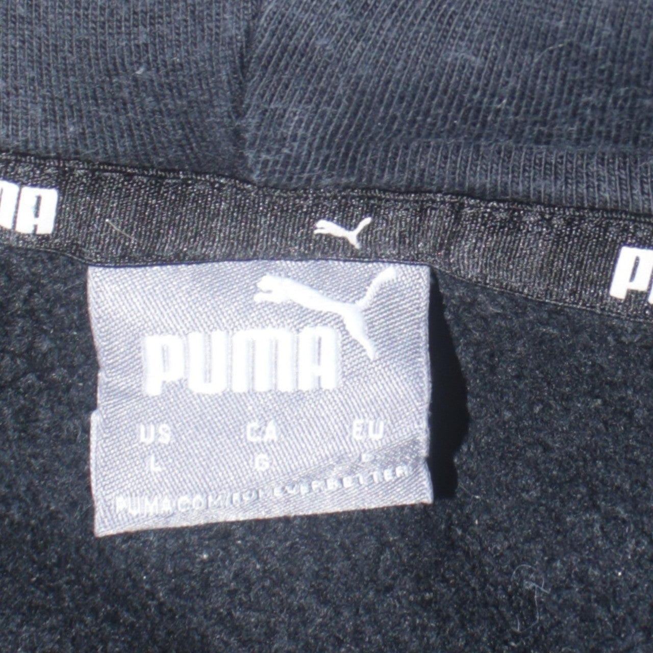 Puma Women's Black Cropped Pullover Hoodie Size 10 L Logo Detail