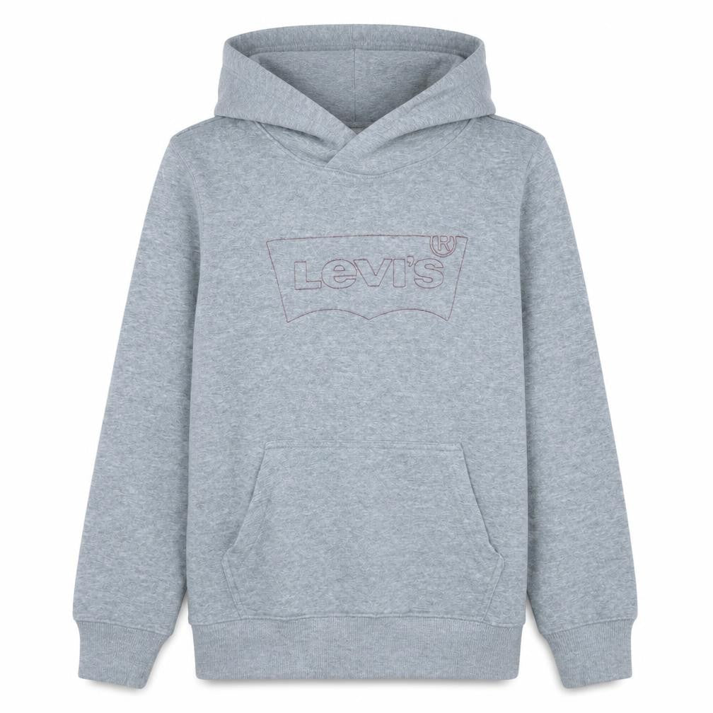 Levi's Boys Grey Pullover Hoodie Size 12A 152cm Cotton Blend Logo Sweatshirt
