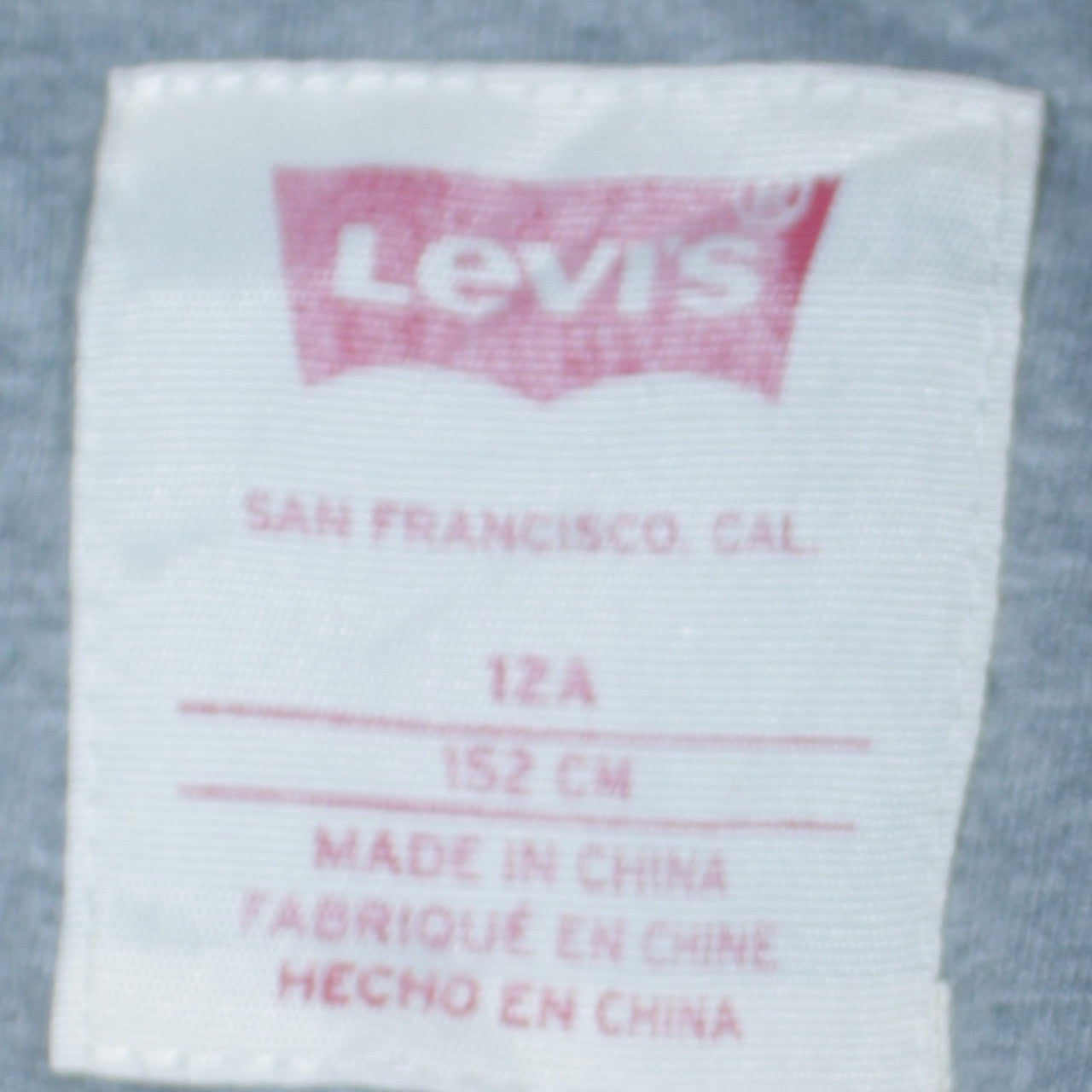 Levi's Boys Grey Pullover Hoodie Size 12A 152cm Cotton Blend Logo Sweatshirt