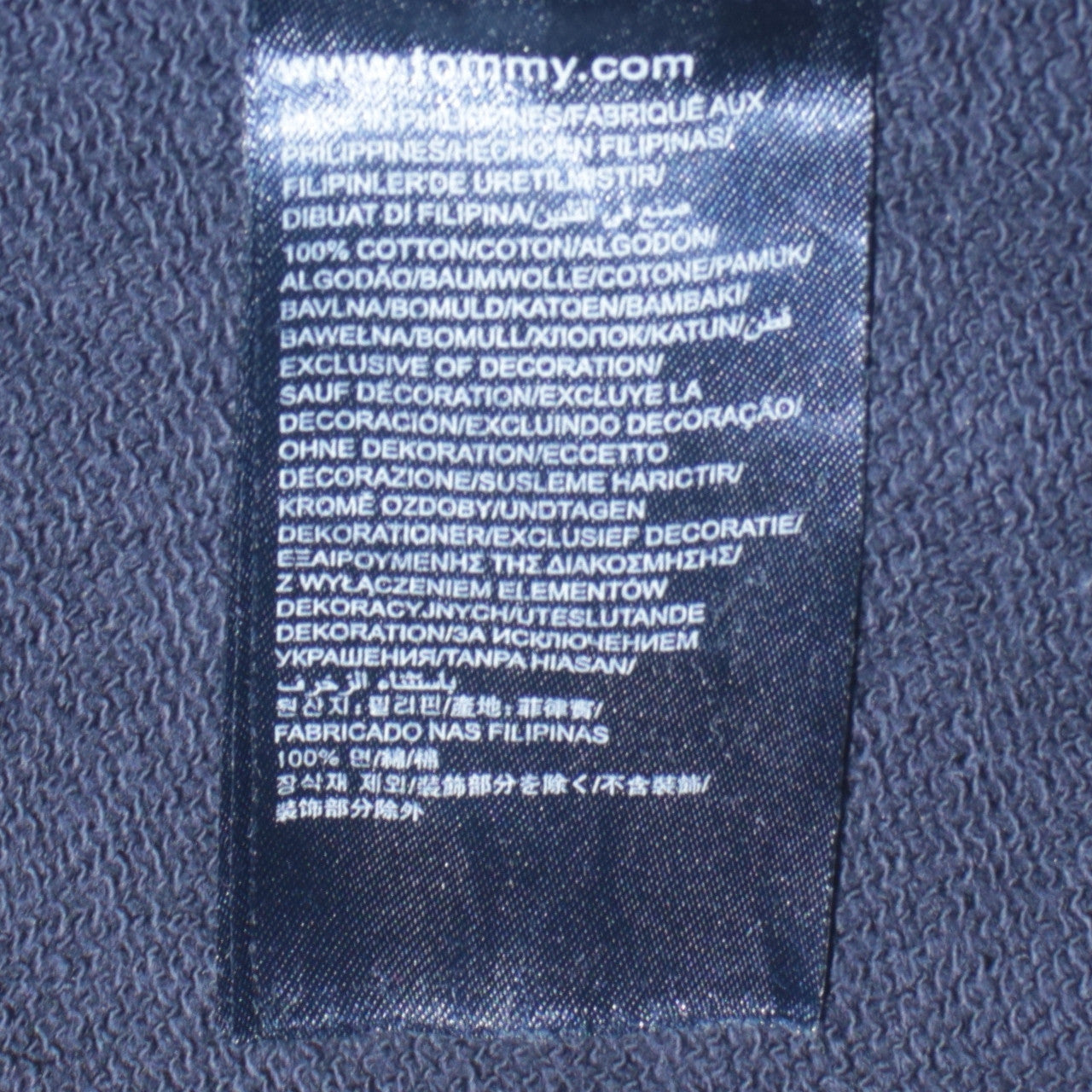 Tommy Hilfiger Men's Blue Cotton Crew Neck Pullover Sweatshirt L